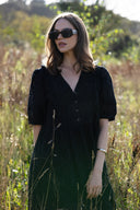SS26 Broderie Anglais Midi Dress - Black
