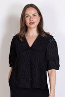 SS26 Broderie Anglaise Blouse - Black