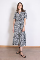 SS26 Sustainable Viscose Midi Shirtdress - Black & Ivory