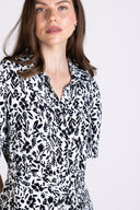 SS26 Sustainable Viscose Midi Shirtdress - Black & Ivory