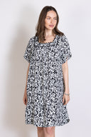 SS25 Sustainable Viscose Tunic Dress - Black & Ivory