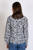 SS26 Sustainable Viscose Blouse - Black & Ivory