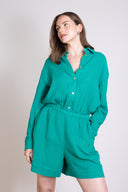 SS25 Double Cotton Shorts - Emerald