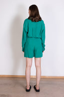 SS25 Double Cotton Shorts - Emerald