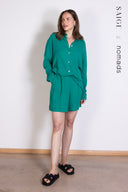SS25 Double Cotton Shorts - Emerald