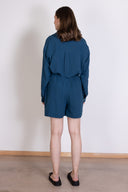 SS25 Double Cotton Shorts - Prussian Blue