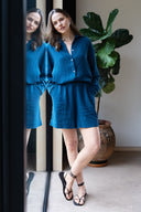 SS25 Double Cotton Shorts - Prussian Blue