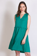 SS25 Ruffled Tunic Dress - Emerald
