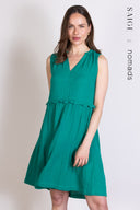 SS25 Ruffled Tunic Dress - Emerald
