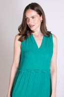 SS25 Ruffled Tunic Dress - Emerald