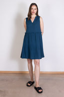 SS25 Ruffled Tunic Dress - Prussian Blue
