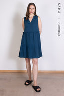 SS25 Ruffled Tunic Dress - Prussian Blue