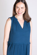 SS25 Ruffled Tunic Dress - Prussian Blue