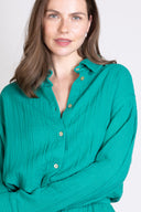 SS25 Double Cotton Oversized Shirt - Emerald