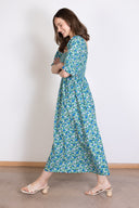 SS25 Organic Cotton Poplin Midi Dress - Fern Multi