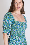 SS25 Organic Cotton Poplin Midi Dress - Fern Multi