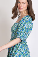 SS25 Organic Cotton Poplin Midi Dress - Fern Multi