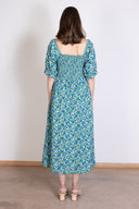 SS25 Organic Cotton Poplin Midi Dress - Fern Multi