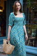 SS25 Organic Cotton Poplin Midi Dress - Fern Multi