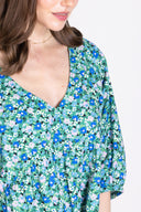 SS25 Organic Cotton Poplin Easy Dress - Fern Multi