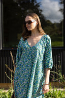 SS25 Organic Cotton Poplin Easy Dress - Fern Multi