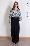 SS26 Linen High Waisted Wide Leg Trouser - Black