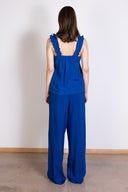 SS25 Linen High Waisted Wide Leg Trouser - Cobalt