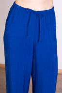 SS25 Linen High Waisted Wide Leg Trouser - Cobalt