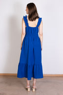 SS25 Linen Frill Sundress - Cobalt