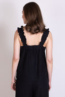 SS25 Linen Frill Cami - Black