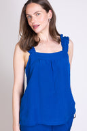 SS25 Linen Frill Cami - Cobalt
