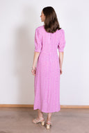 SS26 Sustainable Viscose Midi Dress - Orchid & Ivory
