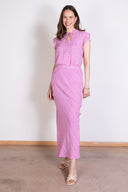 SS25 Sustainable Viscose Midaxi Skirt - Orchid & Ivory