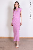 SS25 Sustainable Viscose Midaxi Skirt - Orchid & Ivory