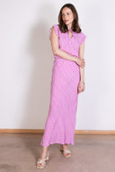 SS25 Sustainable Viscose Midaxi Skirt - Orchid & Ivory