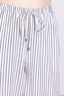 SS26 Striped High Waist Wide Leg Trouser - Ivory & Black