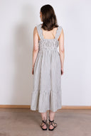 SS25 Striped Cotton Sundress - Ivory & Black