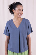SS26 - Pleat Front Top - Pepper
