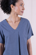 SS26 - Pleat Front Top - Pepper
