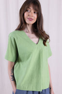 SS26 - Pleat Front Top - Pistachio