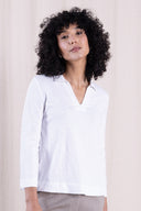 SS26 - Easy Collar Top - White