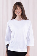 SS26 - 3/4 Sleeve Jersey Top - White