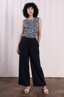SS26 - Wide Leg Linen Trouser - Black