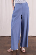 SS26 - Wide Leg Linen Trouser - Cornflower