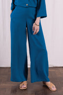 SS26 - Wide Leg Linen Trouser - Neptune