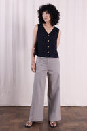 SS26 - Button Through Vest - Black
