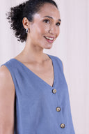 SS26 - Button ThroughVest - Cornflower