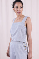 SS26 - Button Wide Leg trouser - Cornflower
