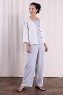 SS26 - Button Wide Leg trouser - Cornflower