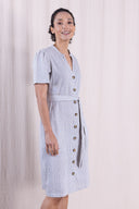 SS26 - Button Through Linen Dress - Cornflower